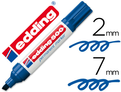 Rotulador edding 500 punta biselada tinta azul